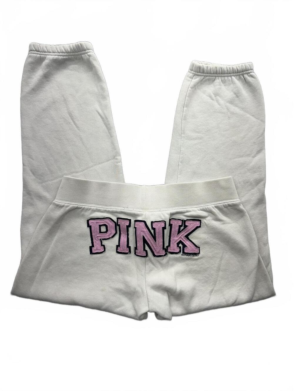 PINK Victoria's Secret White Sweatpants Cozy Athleisure Lounge Wear